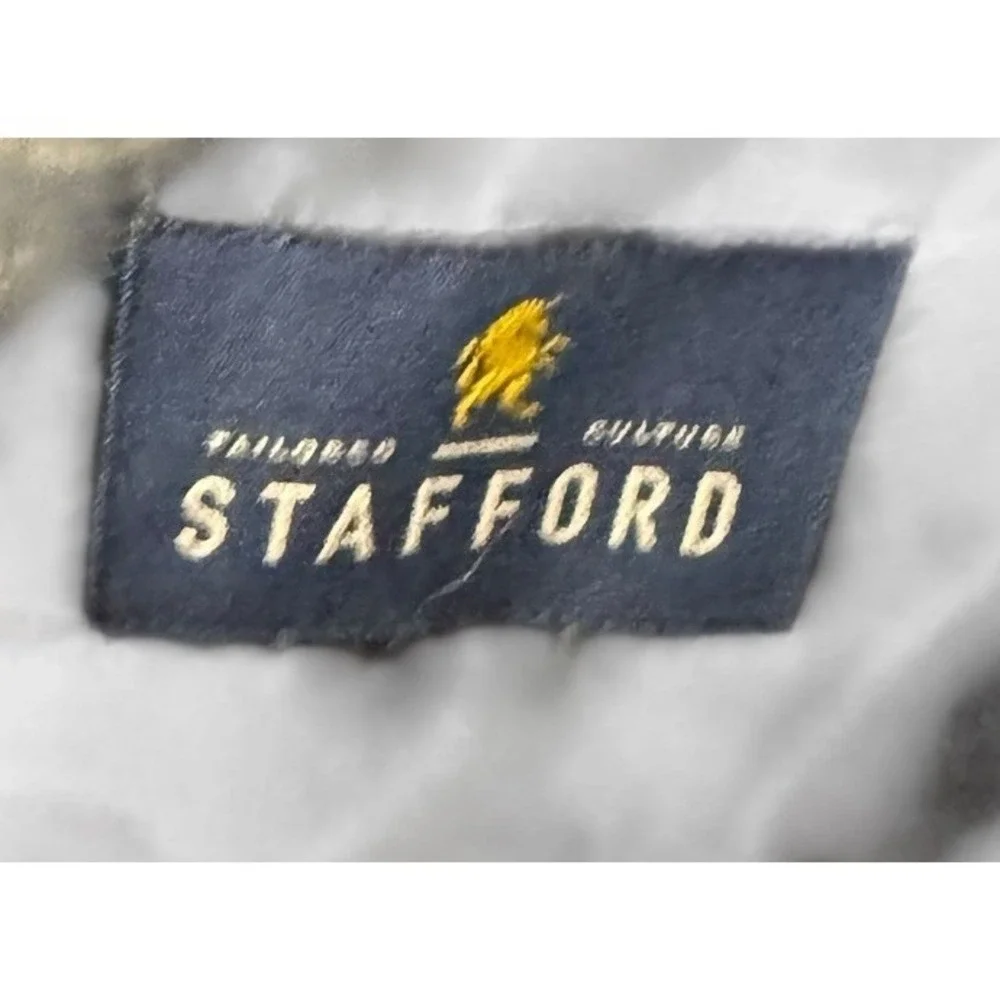 Stafford Men Blazer‎ Jacket Plaid Woolblend Classic Fit 2-Button Double Vent 46L